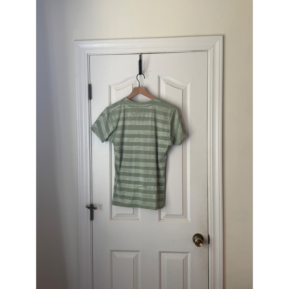 Big Bud Press | Bedroom T-Shirt Size M Green Silver Metallic Striped Crewneck - Picture 3 of 6